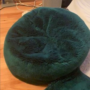 Nordstrom Jolly Faux Fur Pouf + throw pillow case